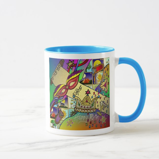 Caneca Arte de impressão luminosa da celebração do Purim  (Direita)