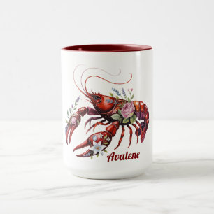 Caneca Arte de lagosta Floral
