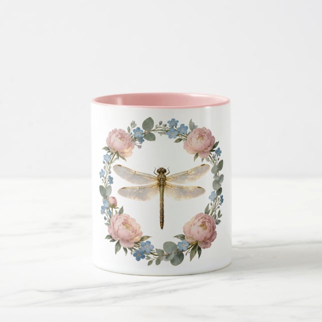 Caneca Arte de Libélula com Brilho Etéreo (Centro)