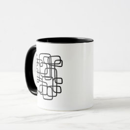 Caneca Arte de Linha Abstrata Minimalista Personalizada I