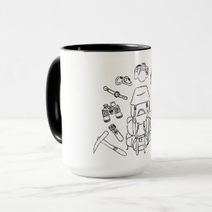 Caneca Arte de Linha de Artes de Aventura   Mug de produt
