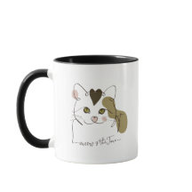 Arte de Linha de Gato Bonita - Meow é o Time Mug