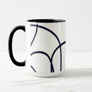 Caneca Arte de linha minimalista, preto e branco