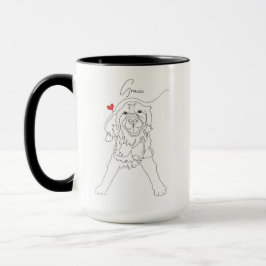 Caneca Arte de Linha Pet Retriever Golden com Nome