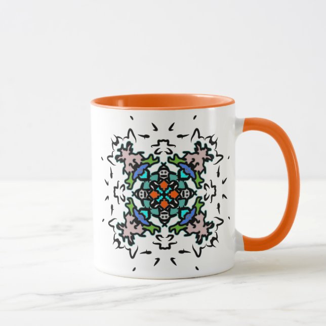 Caneca Arte de Mandala Floral (Direita)