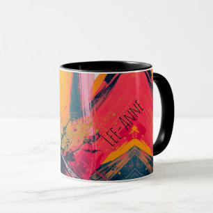 Caneca Arte de Nome Personalizado em Ouro e Redemoinhos C