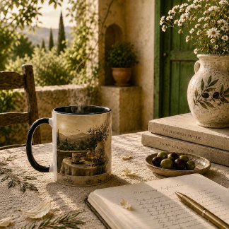 Caneca Arte de Paisagem Mediterrânea do Olival Dourado