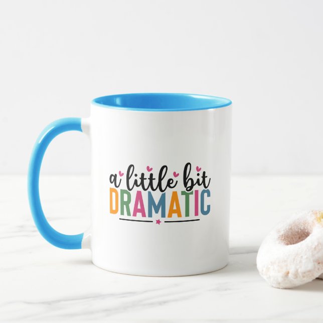 Caneca Arte de palavra de sarcasmo dramático engraçado (Com Donut)