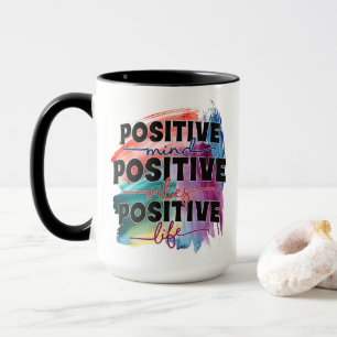 Caneca Arte de palavra inspiradora fofa positiva