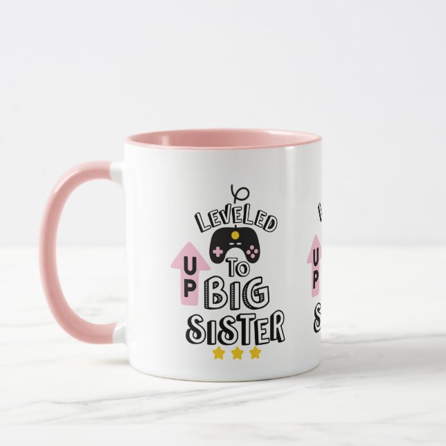 Caneca Arte de palavra nível Irmã grande fofa (Esquerda)