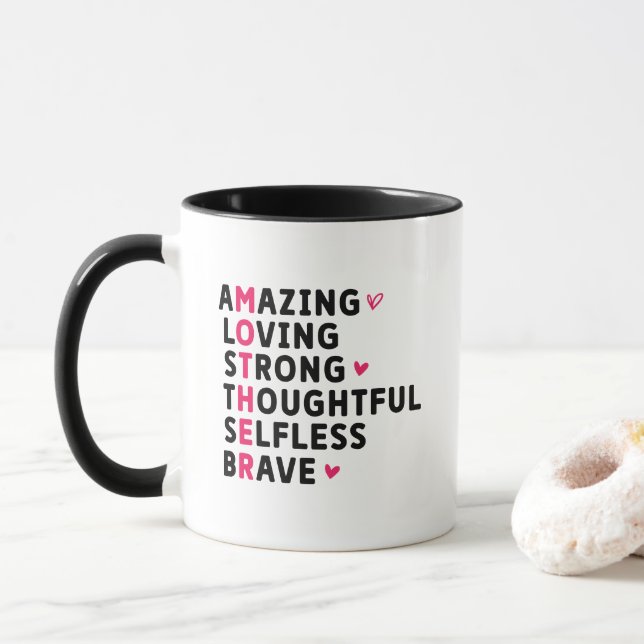 Caneca Arte de palavras da definição de Mãe Fofa (Com Donut)