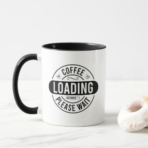 Caneca Arte de palavras de carregamento de café engraçado