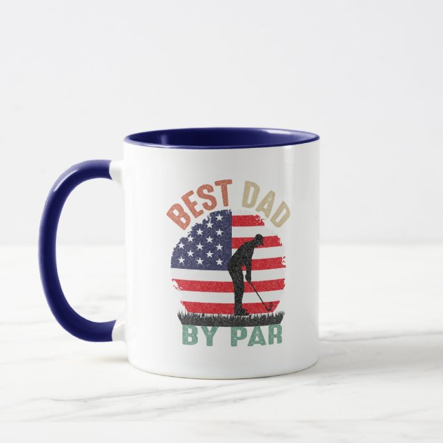 Caneca Arte de palavras engraçadas de pai de golfe (Esquerda)