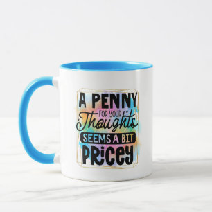 Caneca Arte de palavras engraçadas pensamentos sarcástico