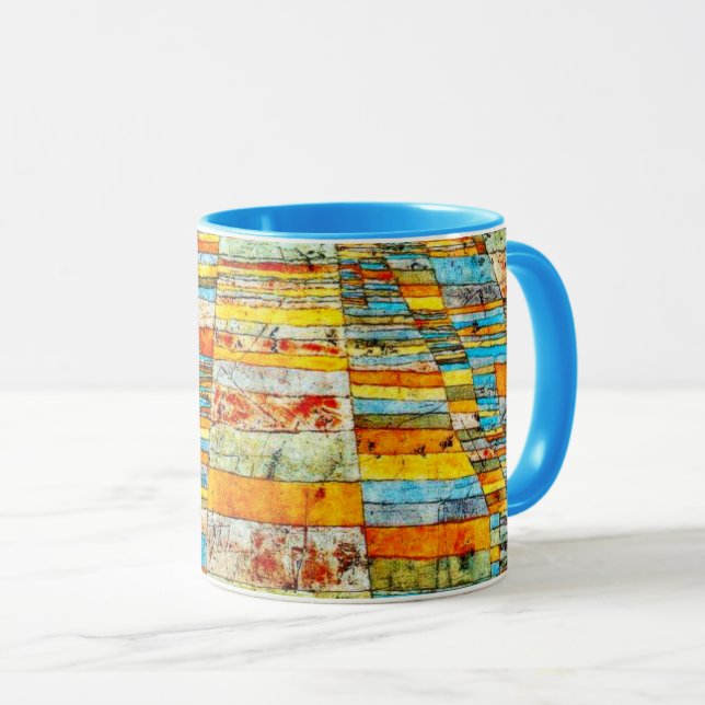 Caneca Arte de Paul Klee: Estrada e Caminhos Laterais (Frente Esquerda)