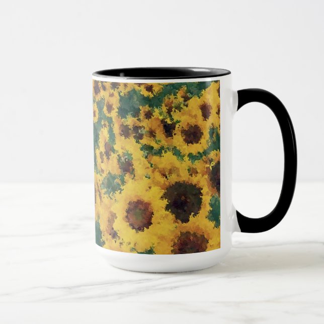 Caneca Arte de pintura de girassol - Mug (Direita)