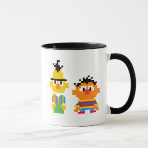 Caneca Arte de Pixel de Bert e Ernie