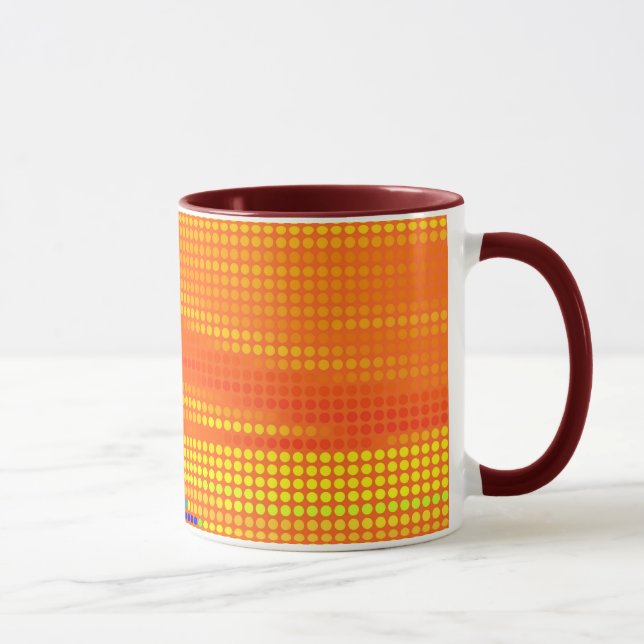CANECA ARTE DE PONTOS DE PONTA DE RETRO COLORIDO (Direita)
