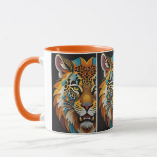 Caneca Arte De Rosto De Tigre - Gráfico Personalizado T