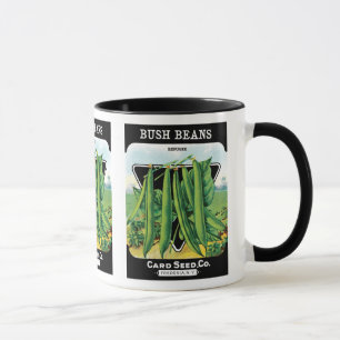 Caneca Arte de rótulo de pacote de sementes vintage, vege