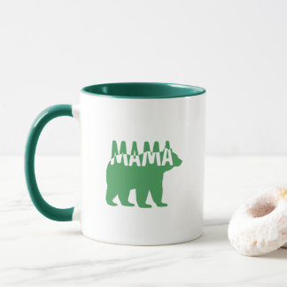 Caneca Arte de Silhueta da Mamãe Urso Colorida