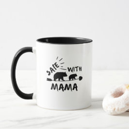 Caneca Arte de Silhueta da Mamãe Urso Segura