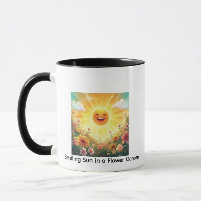 Caneca Arte de Sol Positivo – Sol e Flor Brilhantes e Fel (Esquerda)