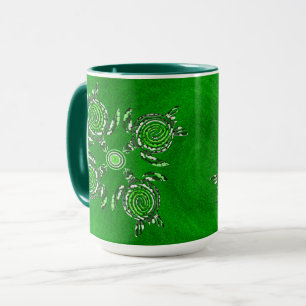 Caneca Arte de Tartarugas Verdes, Mug de Café Combo
