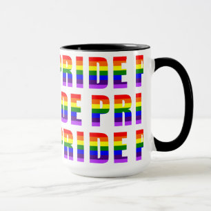 Caneca Arte de Texto do Orgulho Arco-Íris em Cor Persona