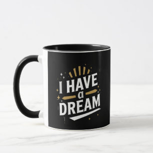 Caneca Arte de Tipografia Inspiradora 'Eu Tenho um Sonho'