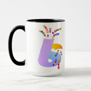 Caneca Arte de Tipografia Orgulho Amor É Amor