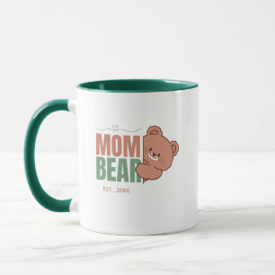 Caneca Arte de Tipografia Pastel do Urso Mãe Fofo