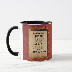 Caneca Arte de Versículos da Bíblia Cristã Provérbios 21: