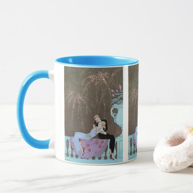Caneca Arte Deco Antigo Fogos de Artifício Le Feu, George (Com Donut)