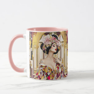 Caneca Arte Deco Senhora Fantasia Fofa