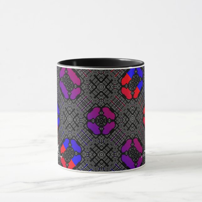 Caneca Arte do caleidoscópio do volume treze (Centro)