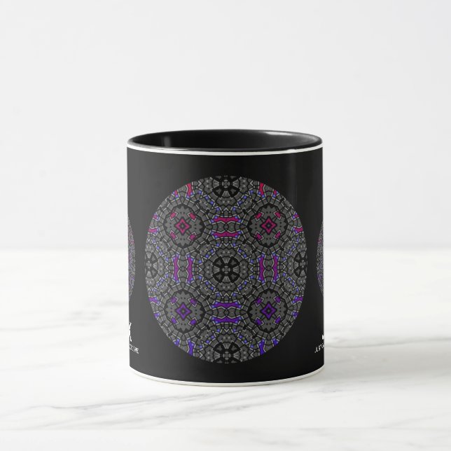 Caneca Arte do caleidoscópio do volume treze (Centro)