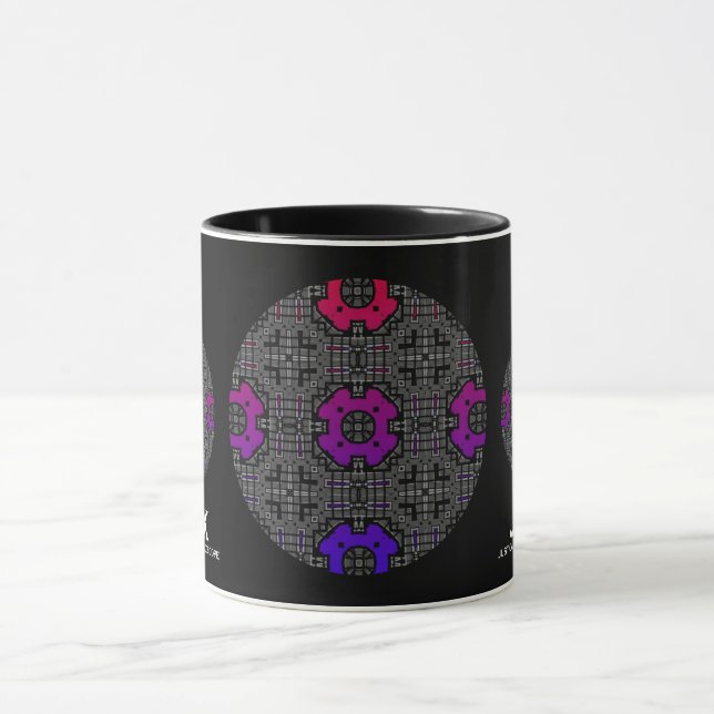 Caneca Arte do caleidoscópio do volume treze (Centro)