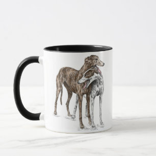 Caneca Arte do cão de dois amigos do galgo