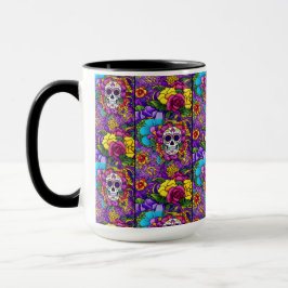 Caneca Arte do Crânio do Açúcar - Día de los Muertos Deli