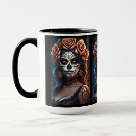 Caneca Arte do Crânio do Açúcar - Expressões Coloridas