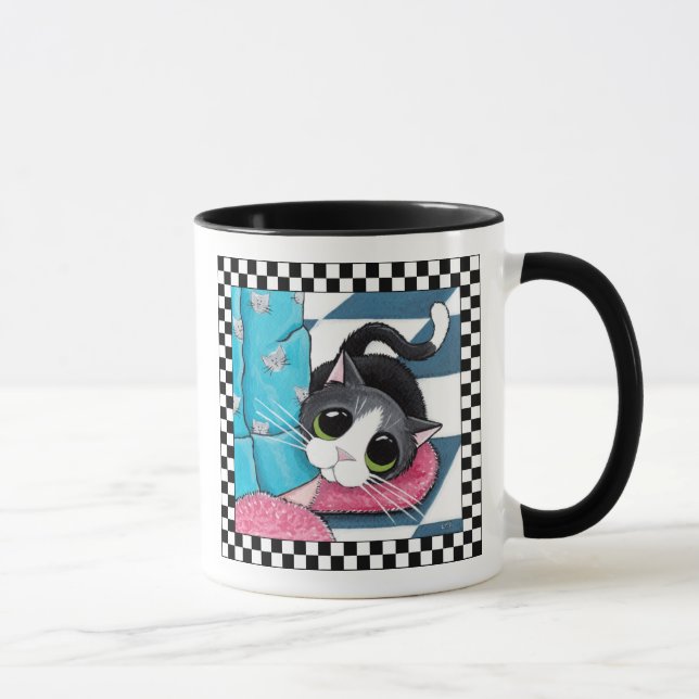 Caneca Arte do gato do aquecedor | do tornozelo da manhã (Direita)