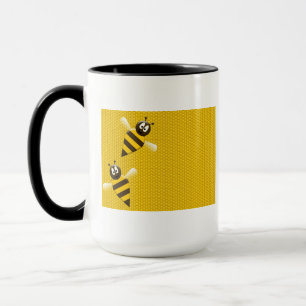 Caneca Arte do teste padrão das abelhas da abelha do ouro