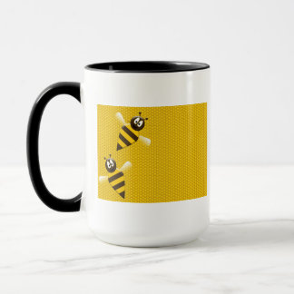 Caneca Arte do teste padrão das abelhas da abelha do ouro