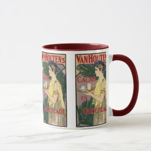 Caneca arte do vintage: Chocolate do cacau de Holland de