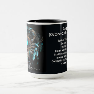 Caneca Arte do Zodíaco de Escorpião para 23 de Outubro–21