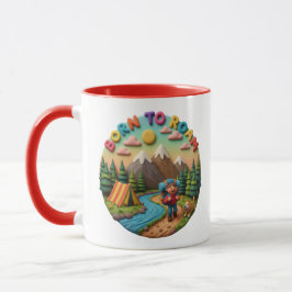 Caneca Arte em Argila “Nascido para Vagar” Cena de Aventu