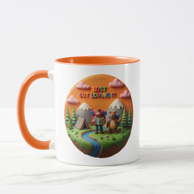 Caneca Arte em Argila “Perdido, mas Adorando” Cena de Aca (Esquerda)
