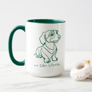 Caneca Arte em Linhas de Dachshund - Estilo de Vida Low R