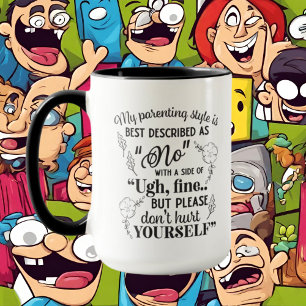 Caneca arte engraçada de palavra de parentalidade